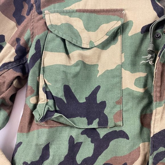 US Army Coat Cold Weather Camouflage Jacket Mens Medium M65 Military Hood - Picture 5 of 14